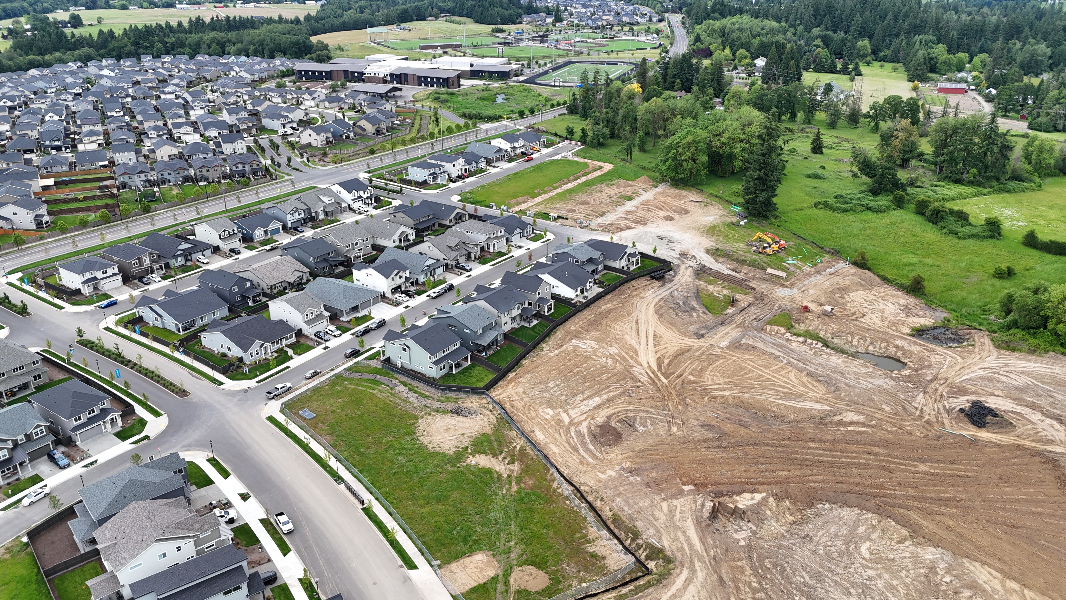 New Neighborhood Construction In Ridgefield Washington